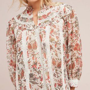 Anthropologie Feather Bone Elena Floral Blouse